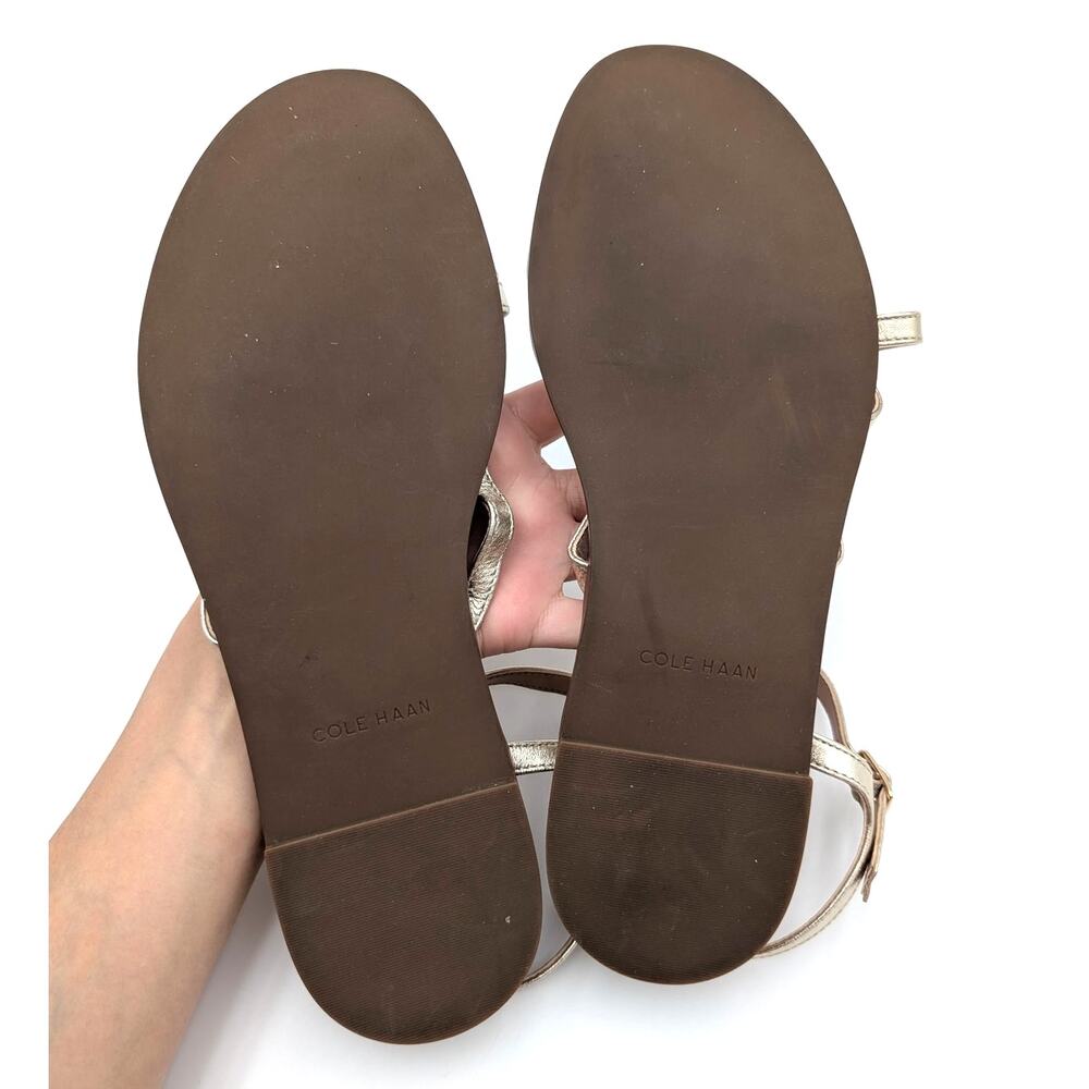 Cole Haan Flynn Strappy Sandals Ankle Strap Women Gold Size US9B EU39.5 - Picture 6 of 10
